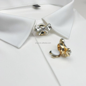 Bán buôn dễ thương lấp lánh Bow Shape Thiết kế Khuy măng sét Rhinestone không may quần áo thanh lịch nút quần áo phụ kiện trang sức - Product Image 4