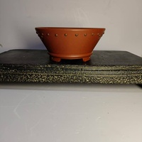Pot à bonsaï en sable Yixing rond non émaillé, best-seller, avec clou de fixation