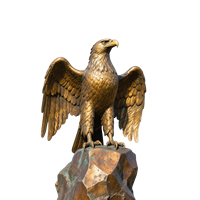 Sculpture d'aigle en métal de grande taille pour jardin architectural extérieur, artisanat en bronze de qualité supérieure