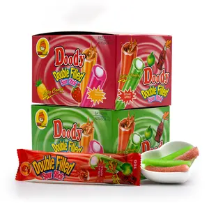 Oem Double Flavor Filled Sour Powder Licorice Stick Candy