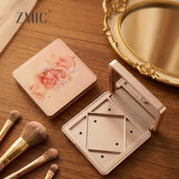 Boîtier compact carré magnétique vide en plastique pour poudre 5 couleurs, blush, crème, palette de maquillage, fard à paupières et contour, couleur Or Rose