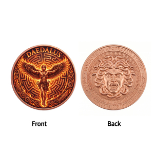 Moneda Conmemorativa de Cobre Fino .999 de 1 oz con Estampado UV, <span class=keywords><strong>Laberinto</strong></span> de Daedal, Desafío del Arquitecto, Símbolo de Protección de Medusa, Mitología Griega - Product Image 2