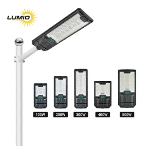 Fabricante al por mayor Luces de ahorro de energía lámparas solares al aire libre IP67 Impermeable 100W 200W 300W 400W 500W Farolas solares LED