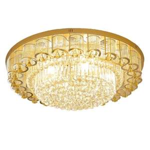 Lámpara de techo LED de cristal K9, lámpara de araña rectangular montada, cuerpo de hierro de sombra de sala de estar blanca para Hotel, novedad - Product Image 3