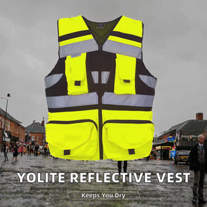 Gilet de sécurité réfléchissant de classe 2 ANSI avec logo personnalisé, haute qualité, blanc, multi-poches, gilet réfléchissant haute visibilité - Product Image 2