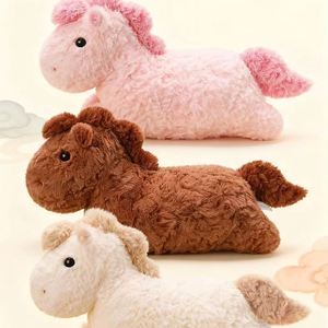 Lindas Figuras de Caballos de Peluche, Juguetes de Peluche con Forro de Malla Lavable, Alivio del Estrés, Regalos de Año Nuevo y San Valentín, Recuerdos para Eventos - Product Image 1