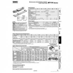 Pièces pneumatiques mécaniquement articulées de cylindre sans tige de MY1H16-200L pneumatique de SMC - Product Image 1