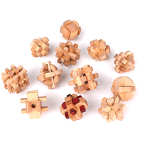 Mini Format Coloré QI Casse-Tête Jeu d'Intelligence et Jouets Puzzle 3D en Bois pour Enfants et Adultes