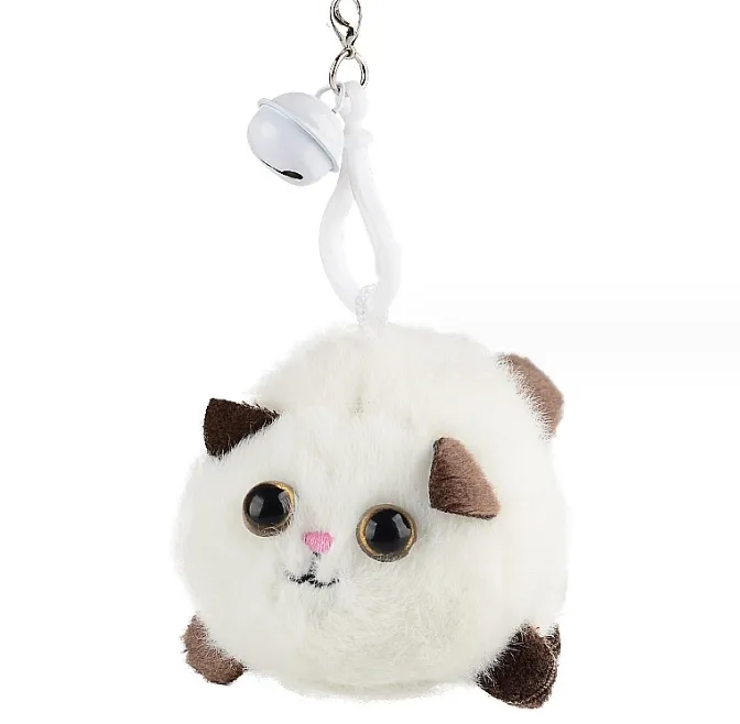 स्ट्रिंग वैगिंग टेल बिल्ली का बच्चा आलीशान गुड़िया आलीशान चाबी का गुच्छा गुड़िया खिलौना