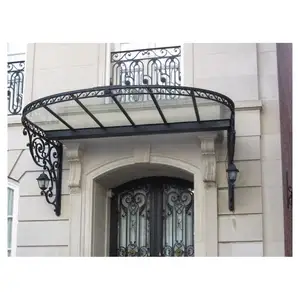Prima Factory Modern Customized High Quality Awnings Entry Door Elegant Aluminum Wrought Iron Canopy
