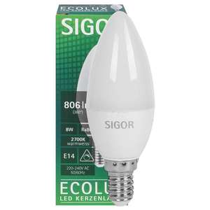 Lámpara LED, ECOLUX, forma de vela, Ópalo, E14, 2700K, 8W (60W), 806 LM, L 110, Ø 35 (9019604056) - Product Image 1