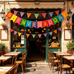 Ghirlanda di benvenuto con lettere multicolori oro, 13 pezzi, striscione per feste da 4 m - Product Image 5