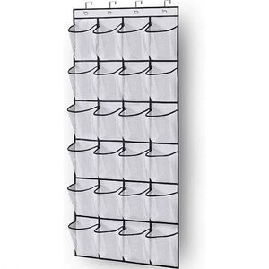 Household Wall <b>Mount</b> 24 Grid Mesh Pocket Folding Shoes Hanging Organizer - Product Image 1