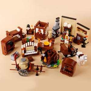 Moc Furniture Chambre à coucher Salle à manger <span class=keywords><strong>Cuisine</strong></span> Four Scène vintage Accessoires Blocs de construction à petites particules - Product Image 2