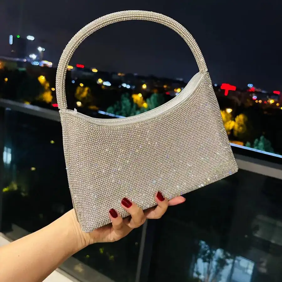 Wholesale Square Party Banquet Dinner Feast Wedding Bling Bags For Women Rhinestone Evening Bag