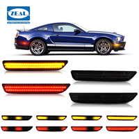 Lampu Sein Samping LED Sequential Flowing untuk Bumper Mobil Ford Mustang 2010 2014 Lensa Asap Warna Amber Merah AR3Z 15A201 2 Pcs
