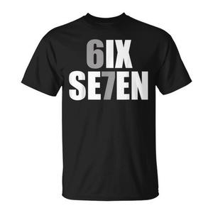 Six Seven 6 7 Meme T-Shirt noir unisexe taille adulte moyenne - Product Image 1