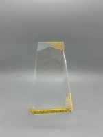 Trophée personnalisable en acrylique transparent – Gravure personnalisée Or/Bleu pour reconnaissance d'entreprise/d'événement, cadeau sportif