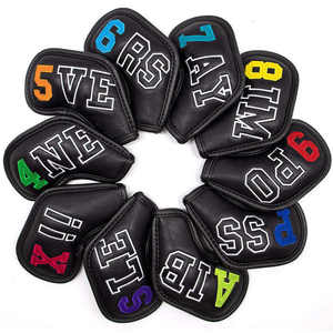 Special Design Embroidery Colored Numbers <b>Golf</b> <b>Club</b> <b>Head</b> <b>Covers</b> Pu Leather Iron <b>Head</b> <b>Cover</b> <b>Golf</b> <b>Club</b> Headcover - Product Image 1