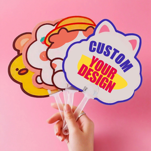 Custom Personalised Hand Fans OEM Logo Printing PP Small Mini Fan Hand Wholesale Customize Advertising Cheap PP Plastic Hand Fan