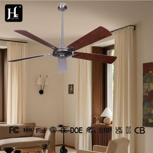 Latest Design Modern Interior Decoration Wooden 5-Blade Remote Control Ceiling Fan with LED Light - Product Image 3