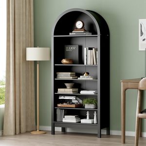 رف أحذية طويل 70 بوصة حديث مقوس وصديق للأحذية من 7 طبقات رفوف قابلة للتعديل كبيرة قائمة بذاتها لغرفة المعيشة - Product Image 6