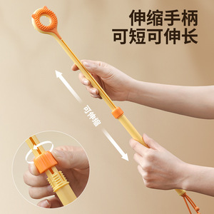 Rascador de espalda para gatos, herramienta multifuncional extensible para el cuidado de mascotas, con cepillo y masajeador, verde, naranja, marrón - Product Image 4