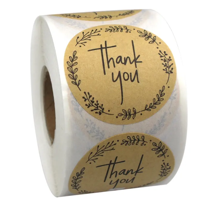 Étiquette promotionnelle en papier Kraft autocollants de remerciement autocollant de sceau de petite entreprise pour emballage de bougie de boîte-cadeau