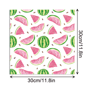 Huancai 24 lembar kertas Scrapbook pola semangka dua sisi kertas kerajinan DIY untuk hadiah membungkus perlengkapan pesta buah musim panas - Product Image 3