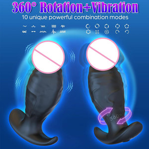 AITT Custom Mtsige <strong>Silicone</strong> Soft 360 Rotating Vibrating Butt Plug Anal <strong>Dildo</strong> for Men Women - Product Image 2