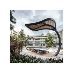 Modern Garden Sculptures Leaf Stainless Steel Sculpture Outdoor Public Art Metal Sculpture