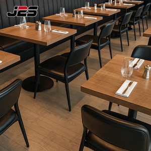 J2S Muebles de Madera Personalizados para Hoteles y Restaurantes, Asientos de Banqueta con Respaldo Alto de Cuero PU, Sofá, Banco con Mesa y Juego de Sillas - Product Image 2