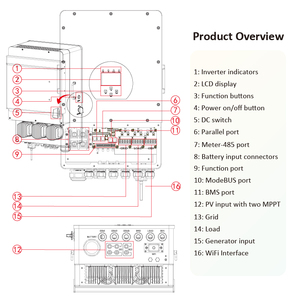 Biến tần lai Deye 10kw 12kw 16kw tiêu chuẩn EU, hàng có sẵn, sẵn sàng giao hàng - Product Image 4