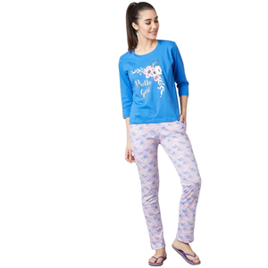 OEM <b>Women's</b> Cotton <b>Pajama</b> Set | Thin Long Sleeve Cartoon Style Sleepwear <b>for</b> Spring and <b>Summer</b> - Product Image 4