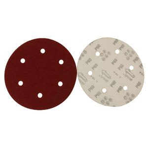 Disco de lijado de óxido de aluminio blanco de cinco pulgadas, disco de lijado de óxido de aluminio rojo para carpintería, disco de lija con gancho y bucle - Product Image 1