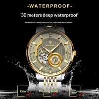 Montre mécanique automatique de luxe pour homme, OEM personnalisée, acier inoxydable, résistante à l'eau 30M, montre haut de gamme pour affaires, vente en gros d'usine