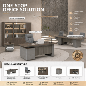Scrivania Direzionale Moderna in Legno di Livello E0, Scrivania a L di Lusso per Ufficio, Tavolo <span class=keywords><strong>da</strong></span> Lavoro Direzionale, Mobili per Ufficio - Product Image 5