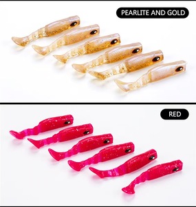 10 cái/túi Nhật Bản Đôi Mắt Lớn T Đuôi Wobblers Mái Chèo Đuôi Swimbait Sâu 7.5Cm Mềm Nhựa Nước Ngọt Trolling Lures 3.9G - Product Image 5