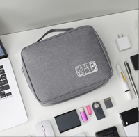 Sac de maquillage personnalisé MKW6029 à 3 couches, organiseur de toilette unisexe, pochette de rangement multi-compartiments pour gadgets électroniques