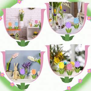 ถาดไม้แกะสลักลายดอกทิวลิปสำหรับตกแต่งวันแม่ สไตล์บ้านไร่ ขายส่ง - Product Image 4
