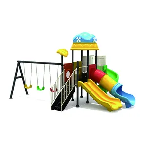 Kids Playground Plastic Slide And Swing Set Made Of LLDPE Safe Playground Outdoor