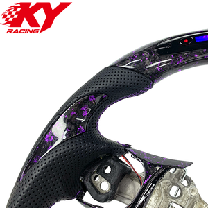 Volante personalizado de fibra de carbono forjado en color púrpura con cuero y LED RPM, compatible con Toyota 86 GT86 GR86 Subaru BRZ 2017-2026 - Product Image 2