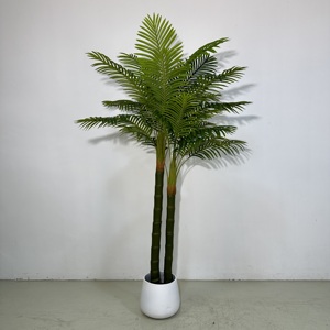 Palmera Areca Artificial de Doble Tronco, Palmera Artificial Realista para Interiores, Venta al por Mayor de Fábrica - Product Image 1