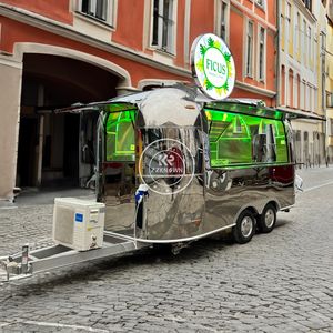 2025 Hot <b>Sale</b> Mobile Food Truck Purchase Fully Equipped Stainless Steel Food Trailer Bbq Waffle Kebab Frying Fish Food Cart - Product Image 1