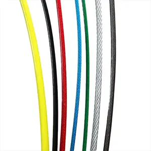 7x7 7*19 Fio 1.5mm Revestido A 2mm Nylon Pvc Pa Plástico Revestido De Aço Inoxidável Corda De Fio