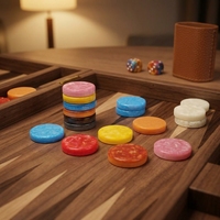 Pions de Backgammon Professionnels de 30 mm, Lestés et Lisses, pour Tournoi, Remplacement de Jeu de Plateau, Kit Classique de Jeu d'Échecs, pour Loisirs