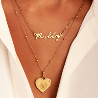 Bijouterie personnalisée Nouveau design Collier cœur à empreintes digitales Unique Yours Bijouterie tendance pour femmes en acier inoxydable plaqué or