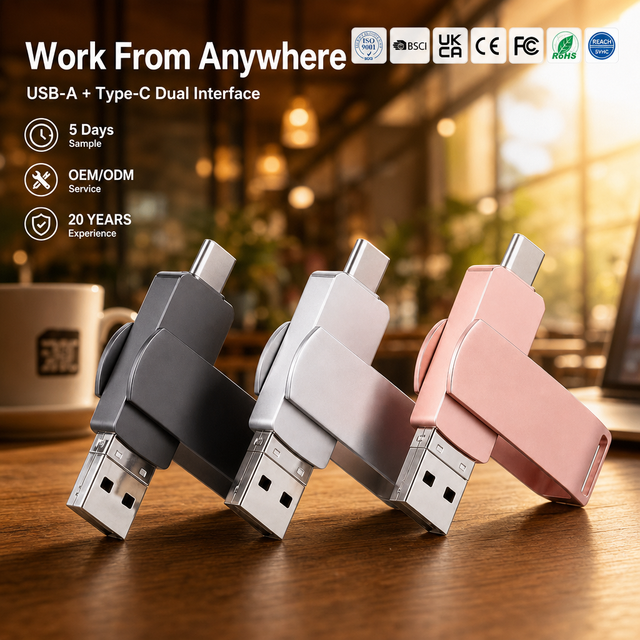 Nandstor 2-in-1 OTG USB Flash Drive Wholesale 16/32/64/128/256/512GB USB Stick for Mobile File Transfer and Android IOS