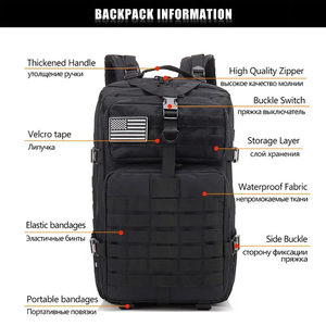 50L chiến thuật Ba lô cho nam giới GPS thời trang du lịch ngoài trời trekking EDC Molle gói không thấm nước tấn công Túi săn bắn 3P tính năng - Product Image 5