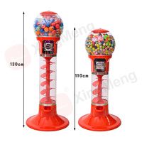Máquina expendedora de chicles en espiral de 5 pies, operada con monedas, para dulces y pelotas saltarinas